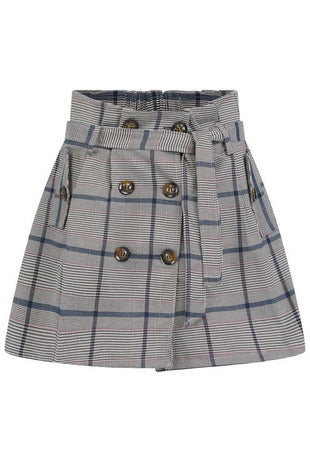 Knightsbridge Check Skirt - Navy