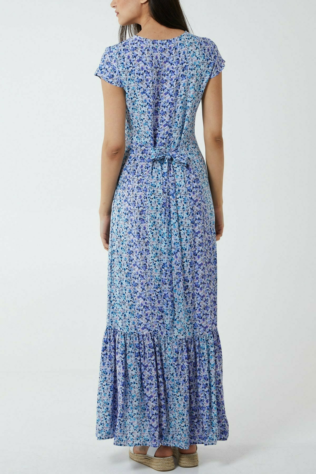 Floral Button Down Dress Blue