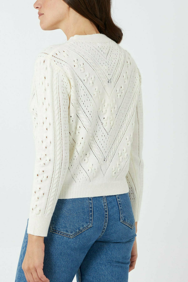 Newquay Pointelle Knit Jumper Cream