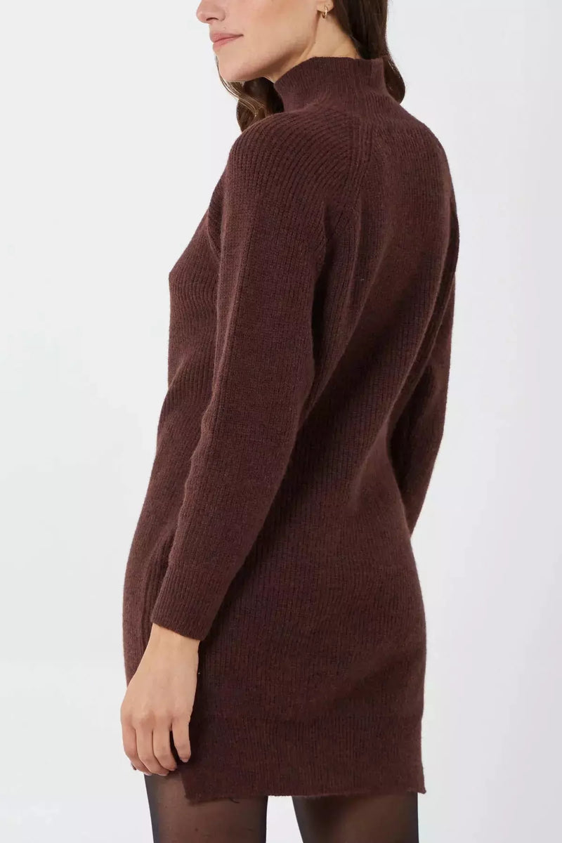 Banbury Turtle neck jumper dress - Chocolate