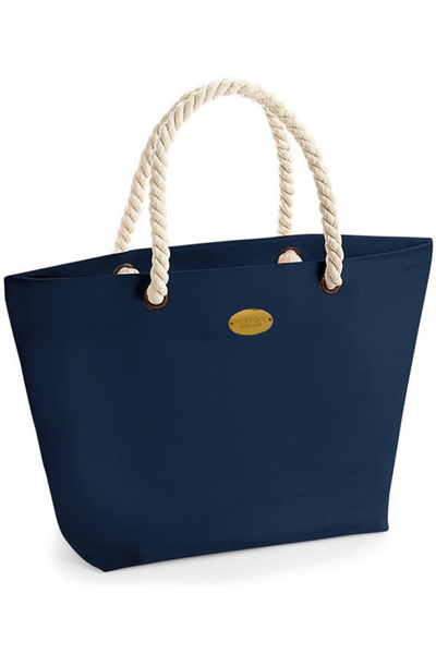 Nautical Stripe Tote With Rope Handle