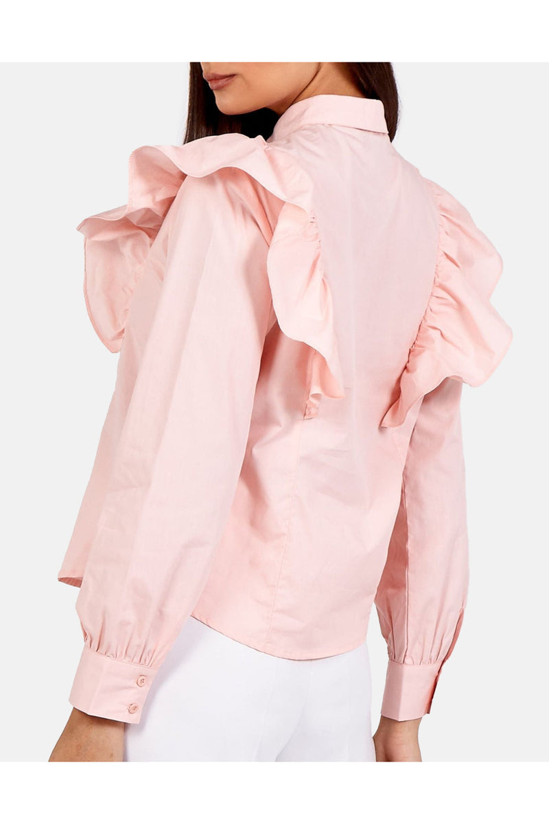 Valencia Frill Detail Shirt - Pink