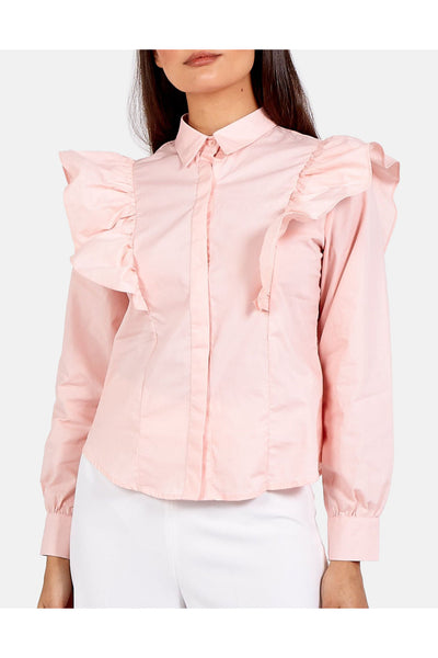 Valencia Frill Detail Shirt - Pink