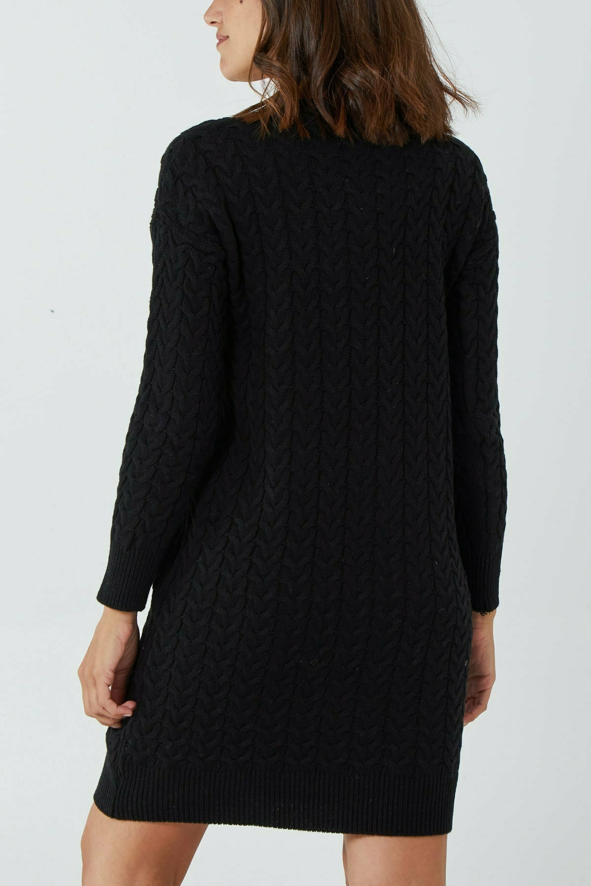 Black cable knit dress hotsell