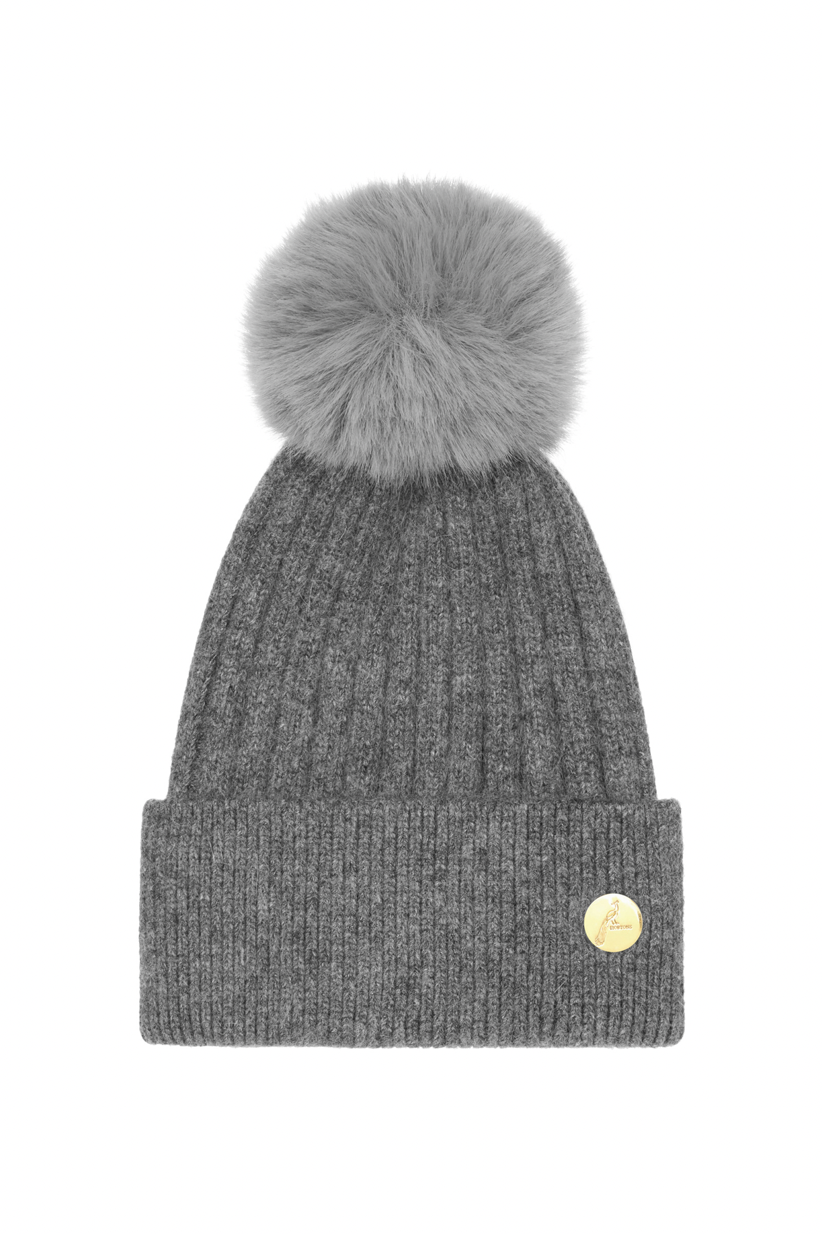 Meribel Cashmere Pom Pom Hat Grey